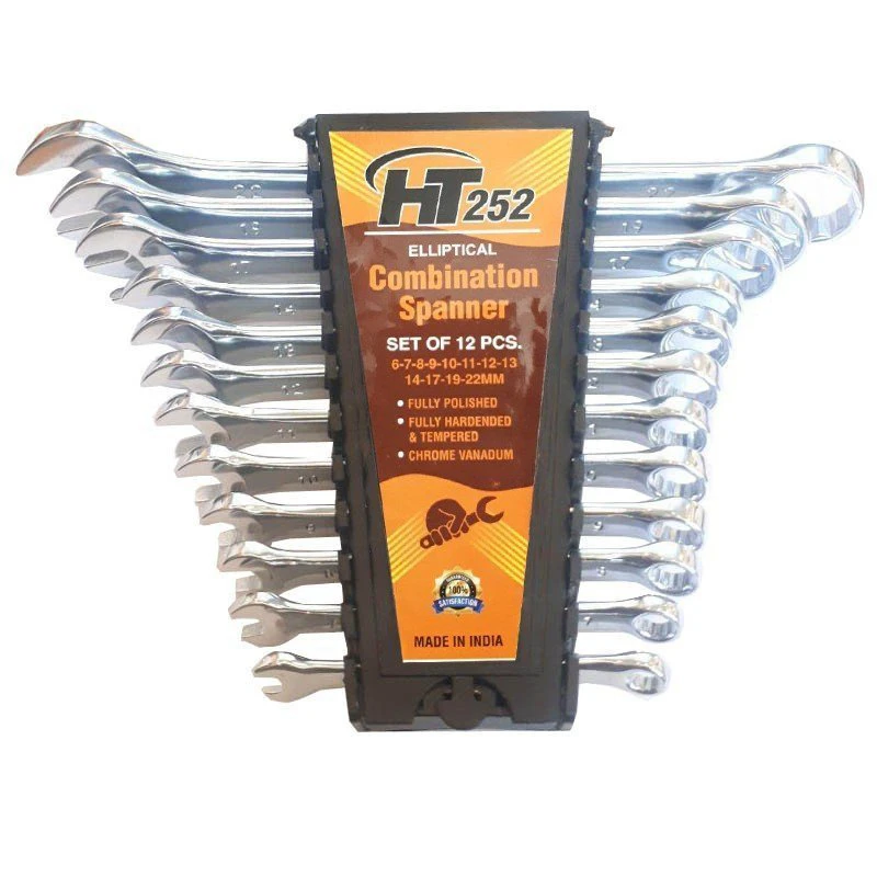 آچار یک سر تخت و یک سر رینگی اچ تی مدل HT0-252 مجموعه ۱۲عددی